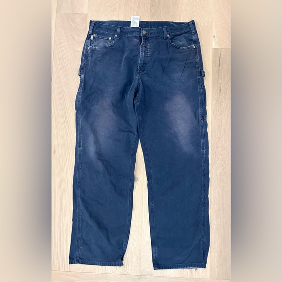 Carhartt Loose Fit Canvas Carpenter Work Pants B159 NVY - Picture 3 of 5